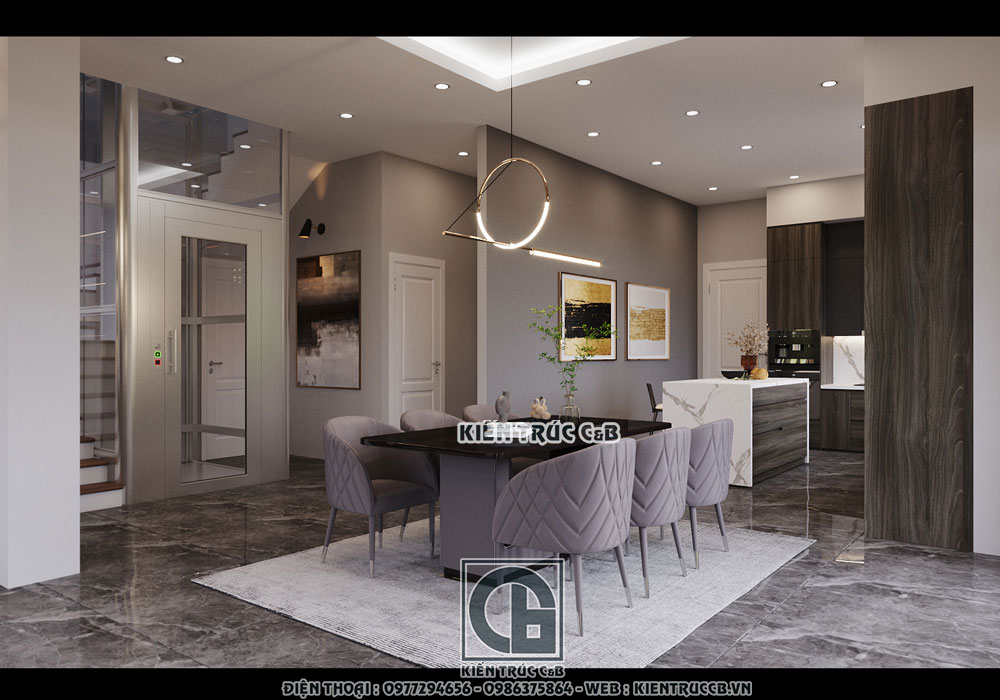 Chiêm ngưỡng nội thất hiện đại, sang trọng trong mẫu biệt thự hiện đại 3 tầng ở Thái Bình.