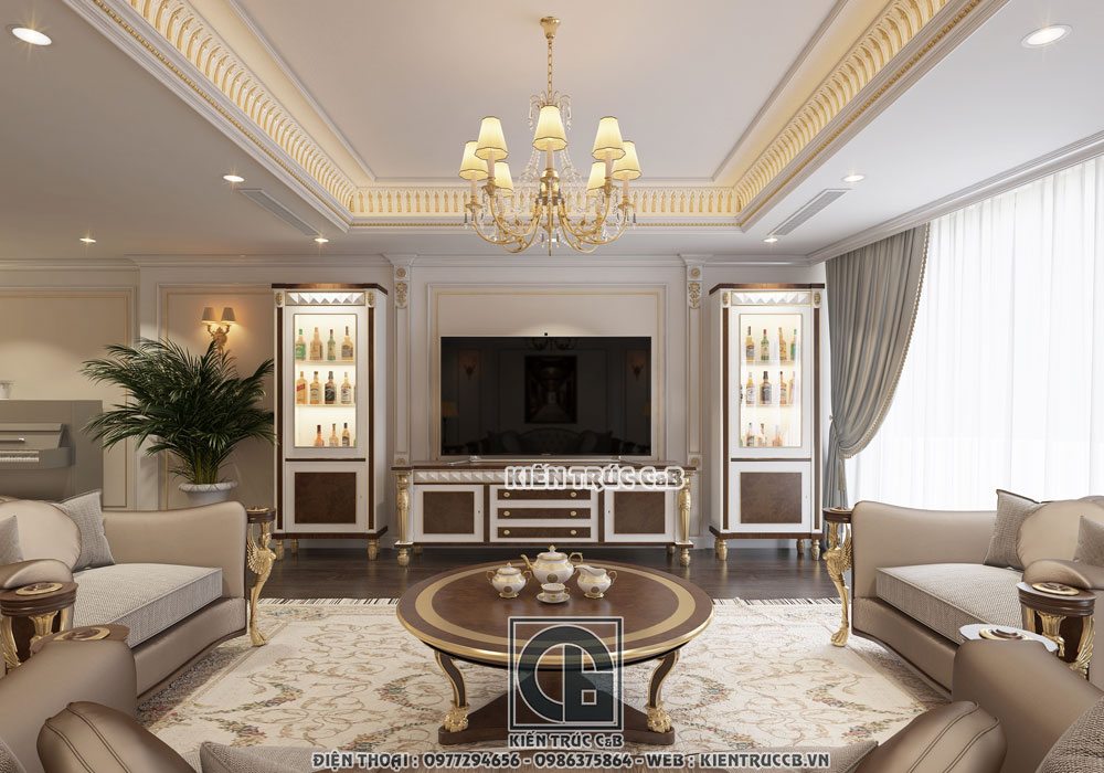 Vẻ đẹp nhẹ nhàng, sang trọng trong mẫu thiết kế nội thất tân cổ của Kiến Trúc Nội Thất C&B