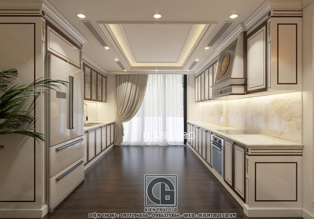 Vẻ đẹp nhẹ nhàng, sang trọng trong mẫu thiết kế nội thất tân cổ của Kiến Trúc Nội Thất C&B