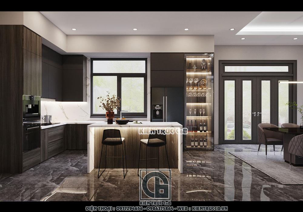 Chiêm ngưỡng nội thất hiện đại, sang trọng trong mẫu biệt thự hiện đại 3 tầng ở Thái Bình.