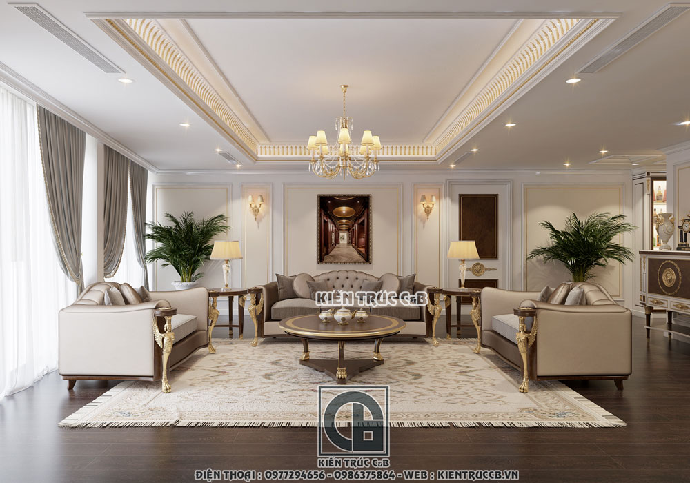Vẻ đẹp nhẹ nhàng, sang trọng trong mẫu thiết kế nội thất tân cổ của Kiến Trúc Nội Thất C&B