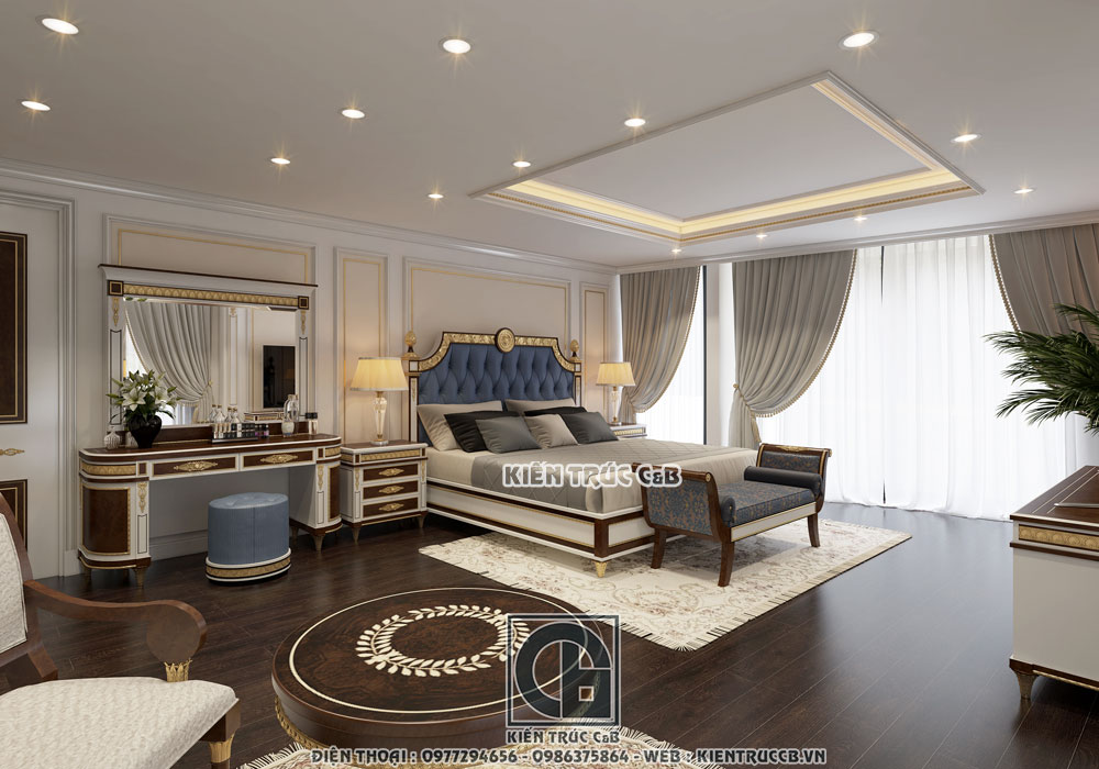 Vẻ đẹp nhẹ nhàng, sang trọng trong mẫu thiết kế nội thất tân cổ của Kiến Trúc Nội Thất C&B