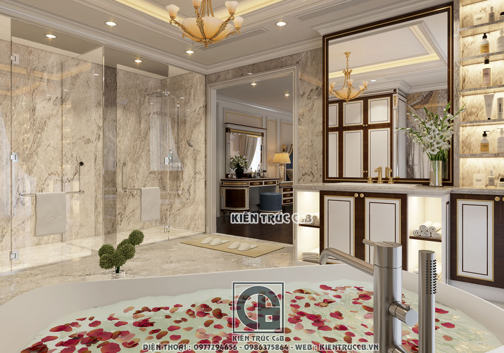 Vẻ đẹp nhẹ nhàng, sang trọng trong mẫu thiết kế nội thất tân cổ của Kiến Trúc Nội Thất C&B