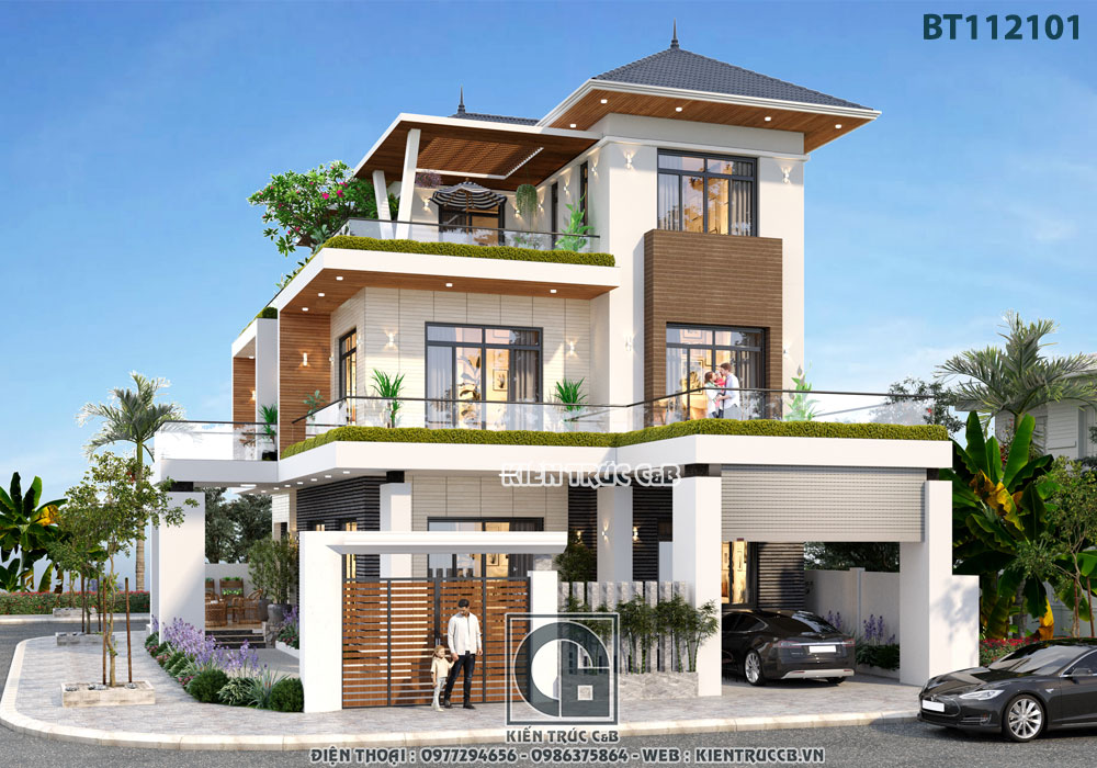 Vẻ đẹp cuốn hút, sang trọng trong mẫu biệt thự 3 tầng hiện đại ở Hải Dương