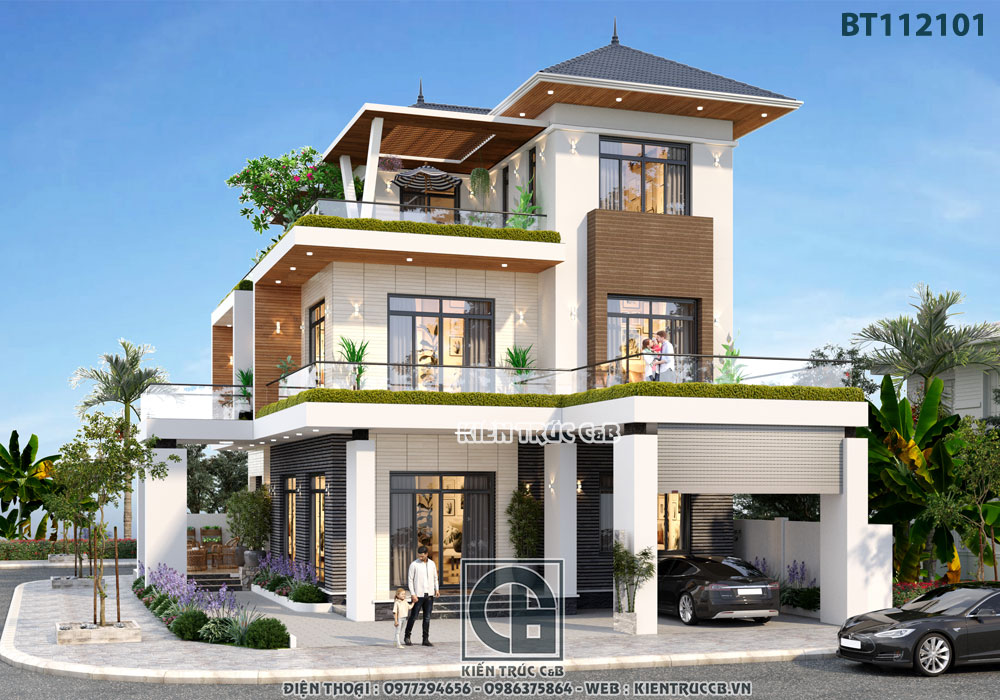 Vẻ đẹp cuốn hút, sang trọng trong mẫu biệt thự 3 tầng hiện đại ở Hải Dương